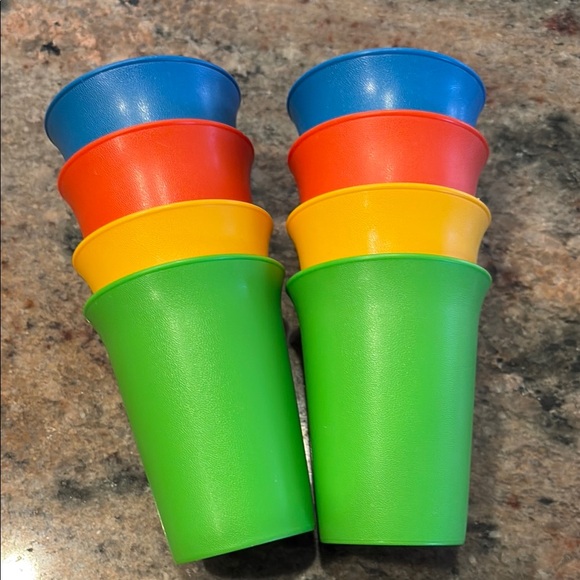 Colorful Tupperware Stackable Plastic Cups - Picture 6 of 7
